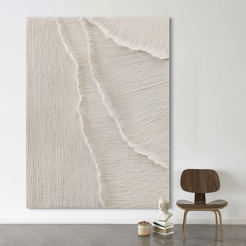 Wave Comes Splashing, White / 100x133cm