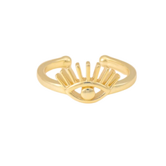Bague ajustable en argent 925 plaqué or - Rastelli Paris