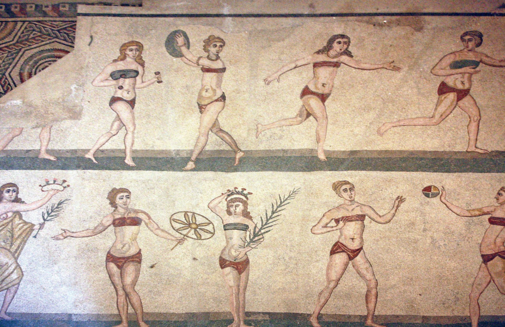 READ THIS BEFORE YOUR SHOP FOR A BRA! - Tria Beauty UK - image of Roman women wearing breast bands during sport