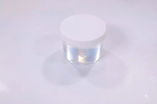 crystal clear slime in a jar