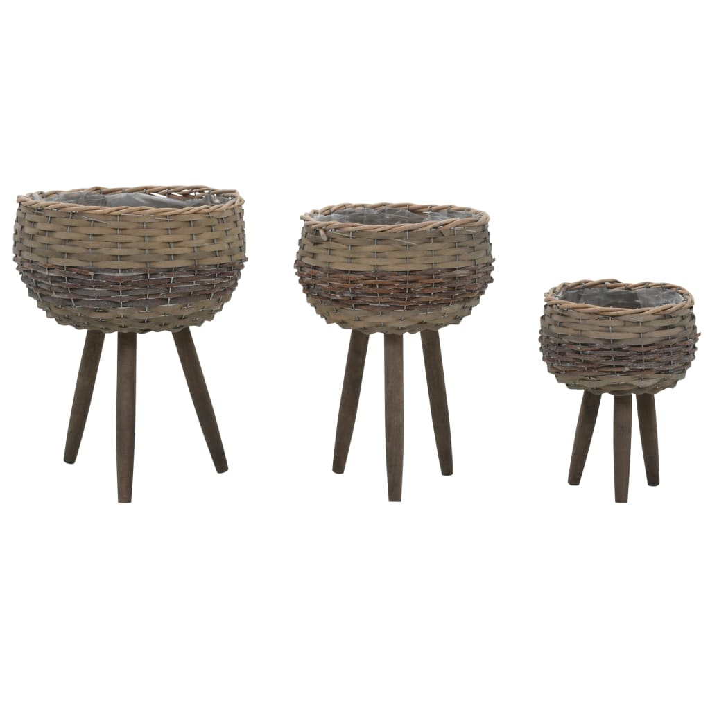 Biophilic Design Planter 3 Pcs Wicker with PE Lining