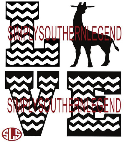 Download Love Giraffe Chevron Vinyl Design Instant Download Silhoutte Cricut Sv Ej Holliday Southern Legend