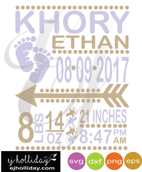 Download Baby Boy Birth Announcement SVG EPS DXF PNG VECTOR Graphic ...