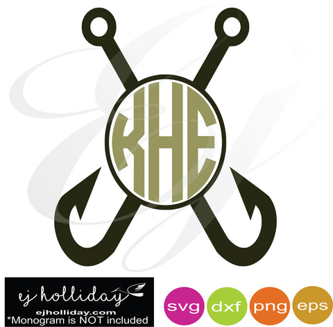 Download Fish hooks monogram svg dxf eps png Vector Graphic Design ...