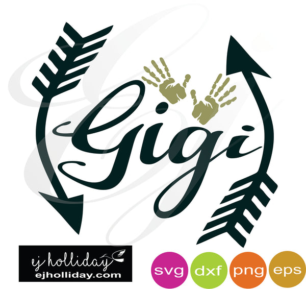 Gigi with hands SVG EPS DXF PNG VECTOR Graphic Design ...