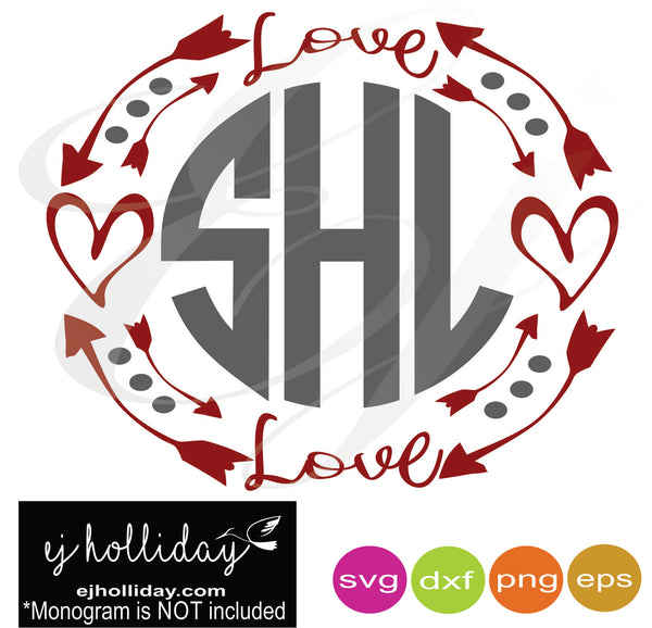 Download Love Monogram Hearts Frame svg dxf eps png Vector Graphic ...