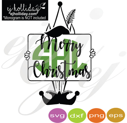 Download Merry Christmas Elf Monogram SVG EPS DXF PNG VECTOR ...