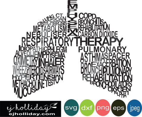 Respiratory Therapy Lungs Svg Eps Dxf Jpg Jpeg Vector Graphic Design D Ej Holliday Southern Legend