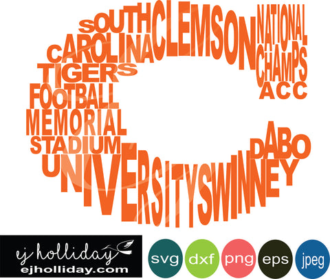 South Carolina University Clemson Design Digital Cutting File Instant Ej Holliday Southern Legend