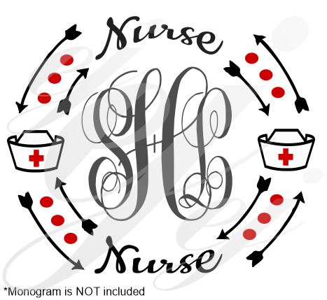 Download Nurse Monogram Frame SVG DXF PDF JPG JPEG VECTOR Graphic ...