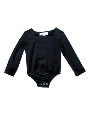 Square Neck Long Sleeve Leotard - Black - Loch and Ali's Children's Boutique