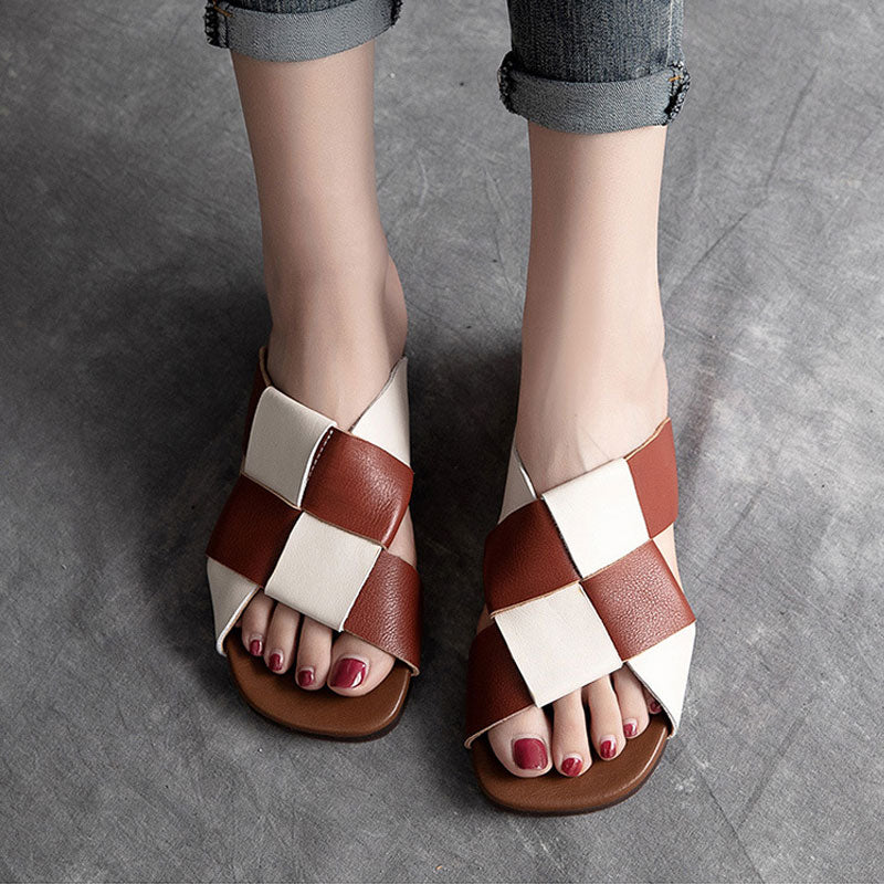 brown leather sandals