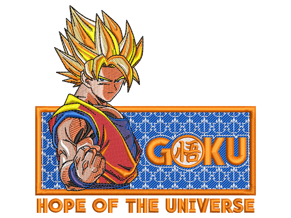 Goku Embroidery Design File (Anime-Inspired)