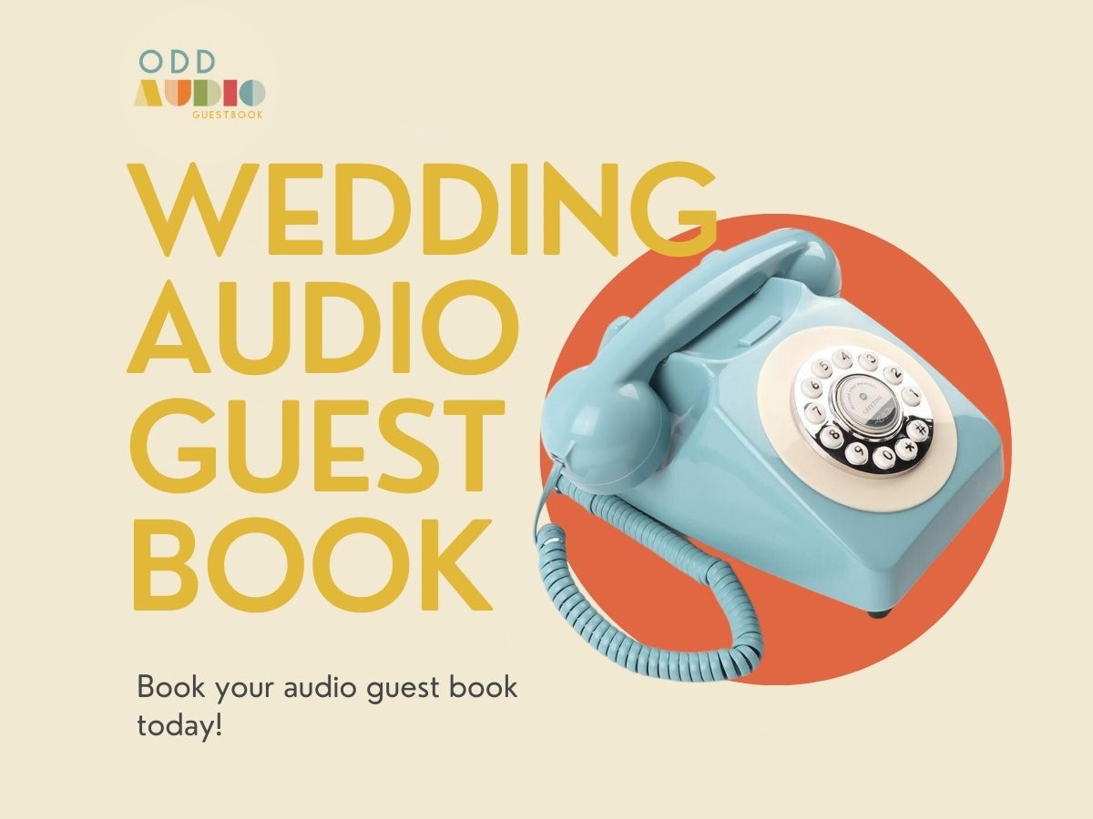 Blue Retro Wedding Audio Guest Book