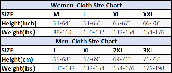 gullei.com couple pjs size chart