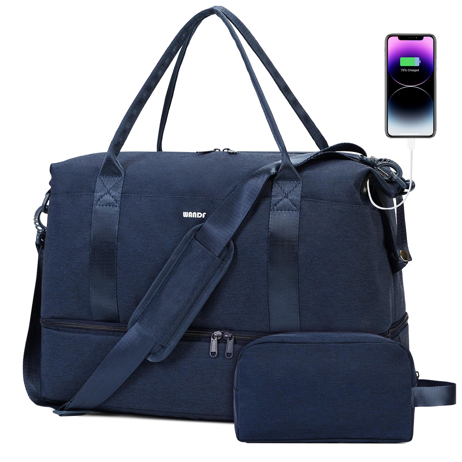 Spirit Airlines Personal Item Bag with Wet Pocket & Shoe Compartment & USB Charging Port - WF3417-image-18