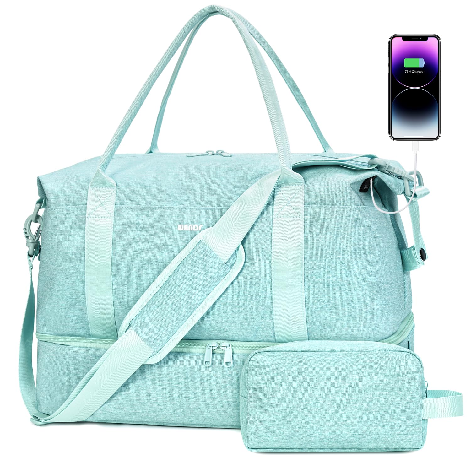 Spirit Airlines Personal Item Bag with Wet Pocket & Shoe Compartment & USB Charging Port - WF3417-image-27