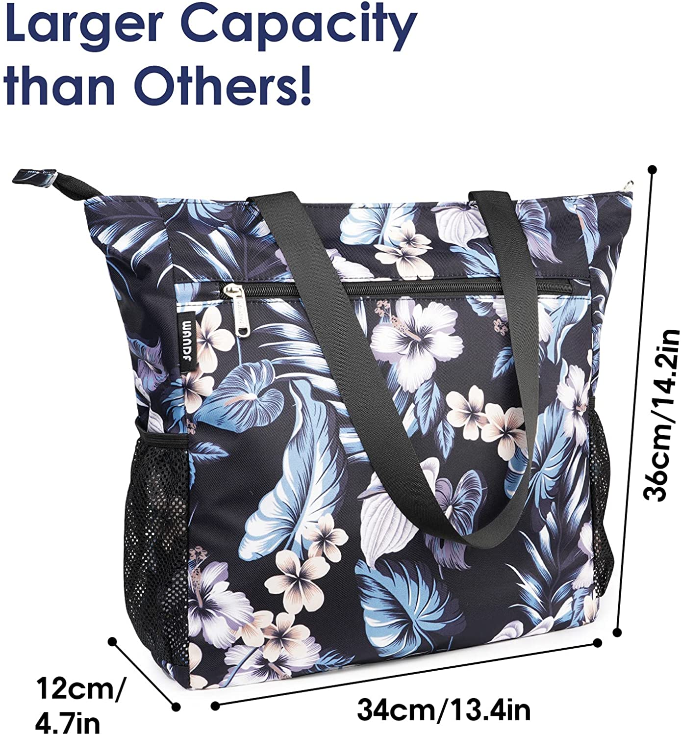 WF8027 Floral Beach Tote Shoulder Bag-image-7