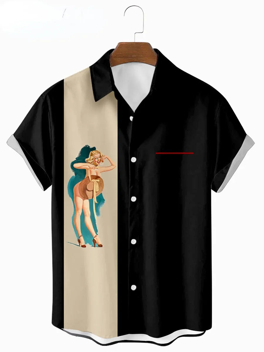 Men's Summer Dress Short Sleeve Creative 3D Print Shirt Plus Size Pattern 2022 European and American Size