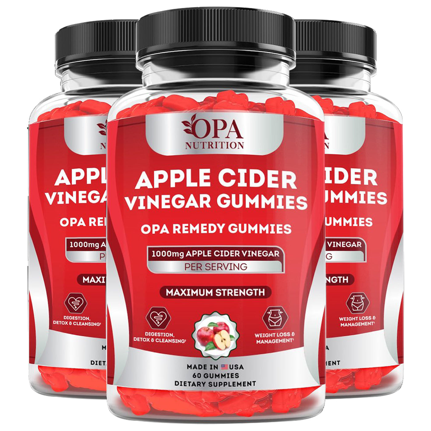 Apple Cider Vinegar Gummies Weight Loss Appetite Suppressant 60 Ct.jpg