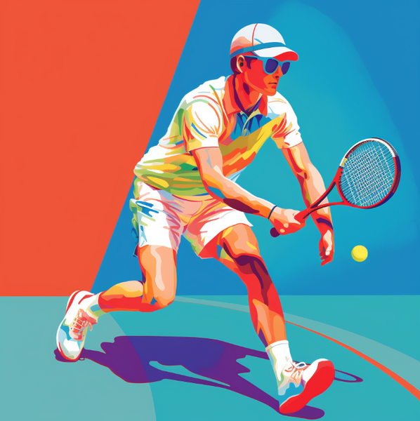 Tennisspieler mit Cap und Sonnenbrille Illustration