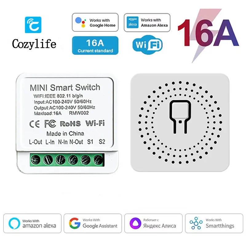 Wifi Smart Switch 16A/20A Auto Breaker Relay Module Switches Timer APP Voice Control AC100-240V for Yandex Alice Alexa Google