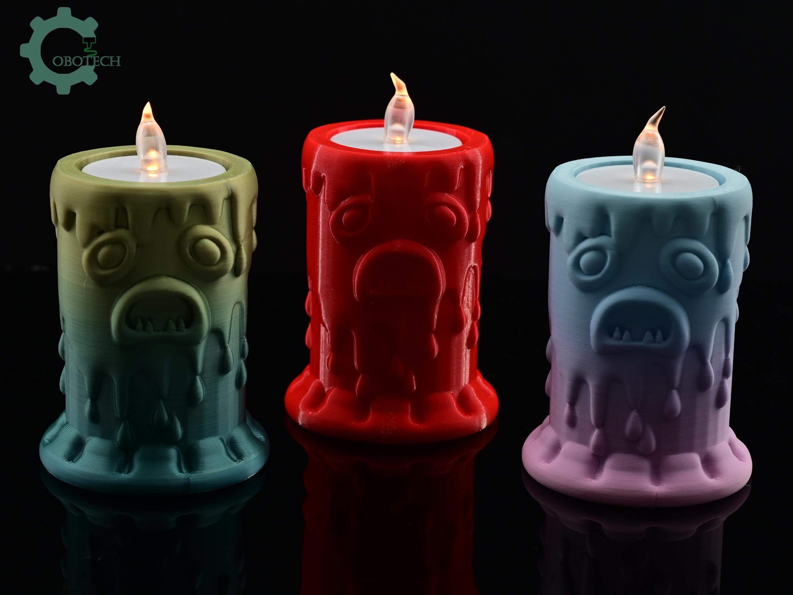 Digital Downloads Cobotech Monster Face Candle Tea Light Holder - Fall Desk Decor - Fun Cobotech Halloween Toys - Unique Halloween Gifts - Halloween Decor