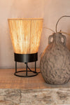  Lampe Jute et Métal noir à poser