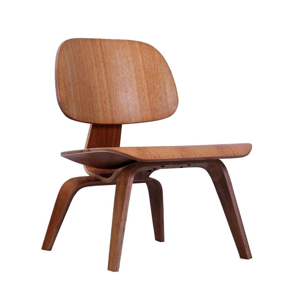 eames style lcw molded plywood lounge chair walnut