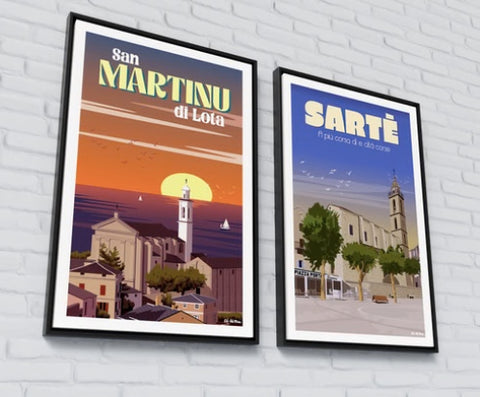 affiche-corse-sartene-ville-corsica-poster