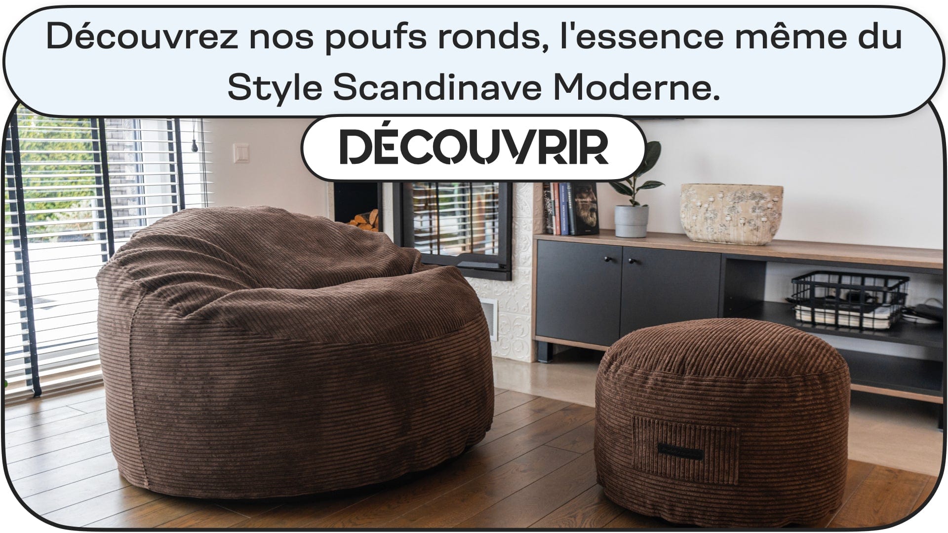 photo de salon scandinave boheme avec pouf ronds