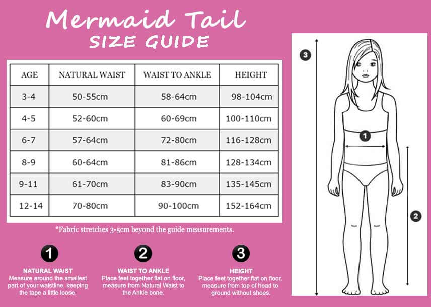 Mermaid Size Chart