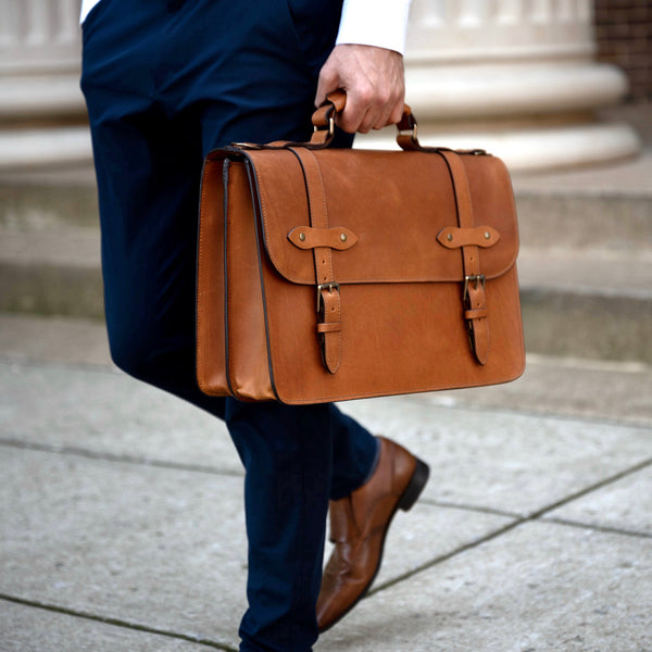 Full Grain Leather Briefcase for Men | A Classic Lawyer's Briefcase ...