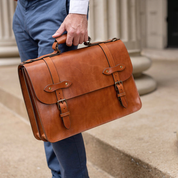 Full Grain Leather Briefcase for Men A Classic Lawyer's Briefcase