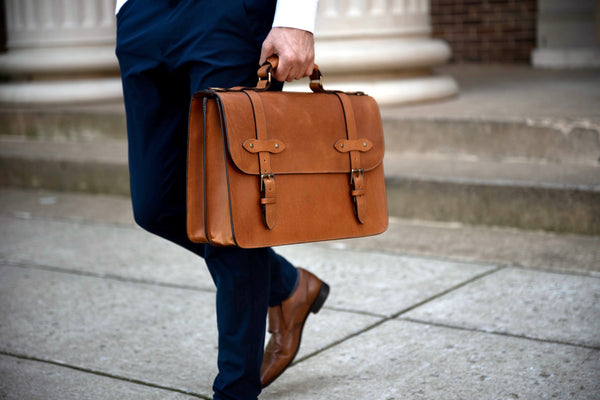 Full Grain Leather Briefcase for Men | A Classic Lawyer's Briefcase ...