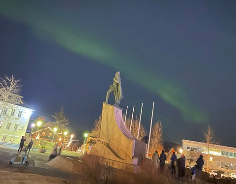 Northern light in Reykjavík