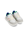 Baby Antibes Low-Top Sneakers in Nylon And Leather, White Green Philippe Model