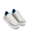Sneakers Antibes Bianche e Fucsia da Ragazzi in Tessuto Tecnico Philippe Model