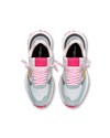 Women’s low Antibes sneaker - aquamarine and fuchsia Philippe Model - 4