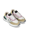 Women's Antibes Low-Top Sneakers in Nylon And Leather, White Pink Philippe Model