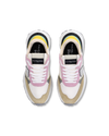 Women's Antibes Low-Top Sneakers in Nylon And Leather, White Pink Philippe Model - 4