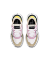 Flache Antibes Sneakers für Damen aus Nylon und Leder – Weiß und Pink Philippe Model - 4