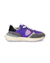 Women's Antibes Low-Top Sneakers in Nylon And Leather, Purple Gray Philippe Model - 1