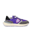 Women's Antibes Low-Top Sneakers in Nylon And Leather, Purple Gray Philippe Model