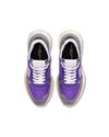 Women's Antibes Low-Top Sneakers in Nylon And Leather, Purple Gray Philippe Model - 4