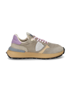 Women's Antibes Low-Top Sneakers in Nylon And Leather, Beige Philippe Model