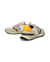 Baskets basses Antibes en nylon et cuir homme, orange et blanc Philippe Model - 6