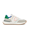 Men's low Antibes sneaker - white, green and blue Philippe Model