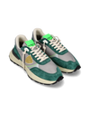 Men's low Antibes sneaker - green and grey Philippe Model