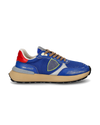 Men's Antibes Low-Top Sneakers in Nylon And Leather, Blue Philippe Model